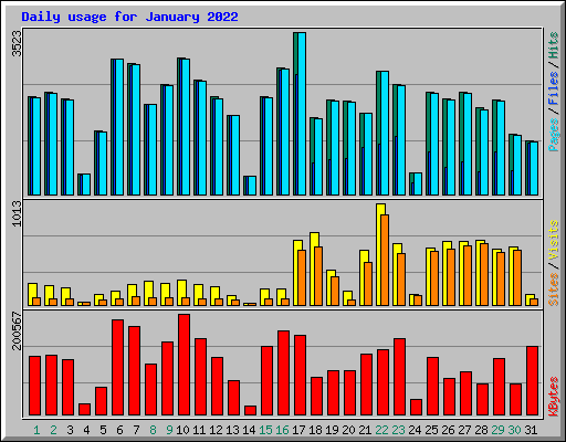 Daily usage for January 2022