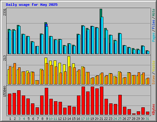 Daily usage for May 2025