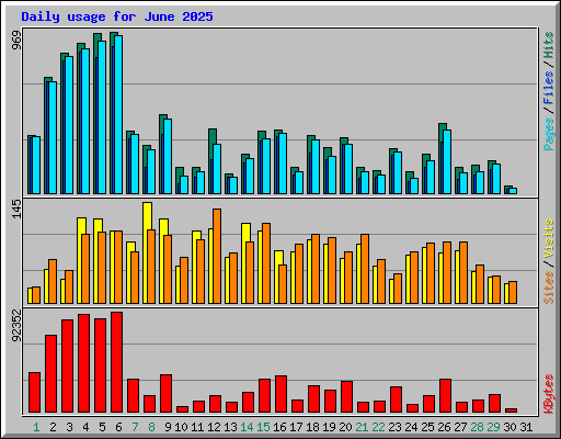 Daily usage for June 2025