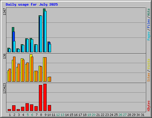 Daily usage for July 2025