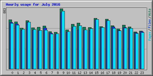 Hourly usage for July 2016