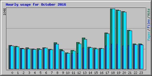 Hourly usage for October 2016