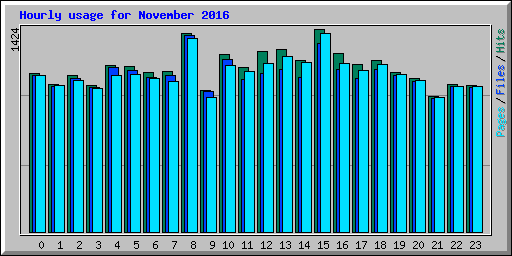Hourly usage for November 2016