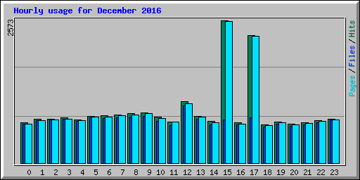 Hourly usage for December 2016