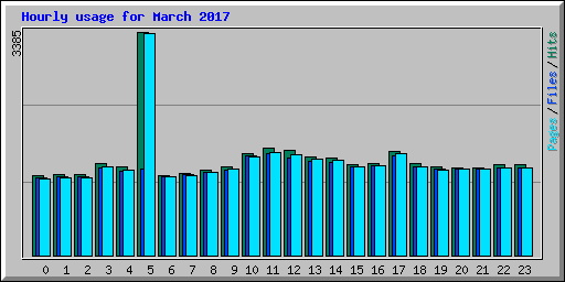 Hourly usage for March 2017