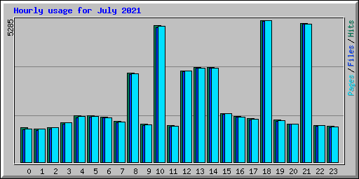 Hourly usage for July 2021
