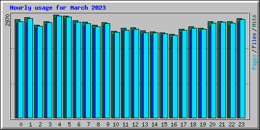 Hourly usage for March 2023