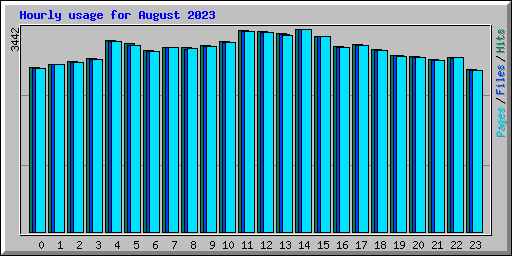 Hourly usage for August 2023