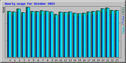 Hourly usage for October 2023