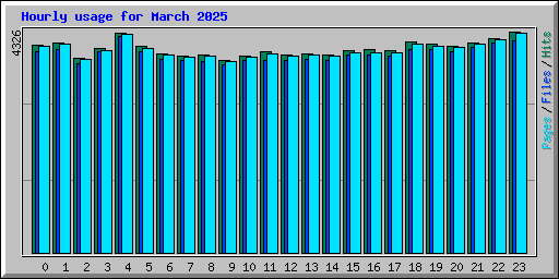 Hourly usage for March 2025