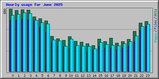 Hourly usage for June 2025